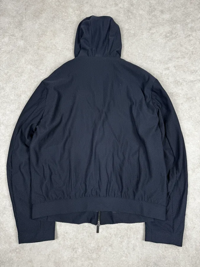 Giorgio Armany Navy Perfored Hooded Jacket - Image 4