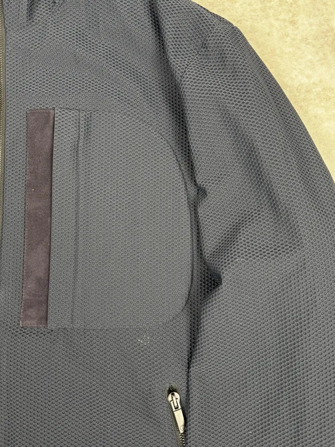 Giorgio Armany Navy Perfored Hooded Jacket - Image 9