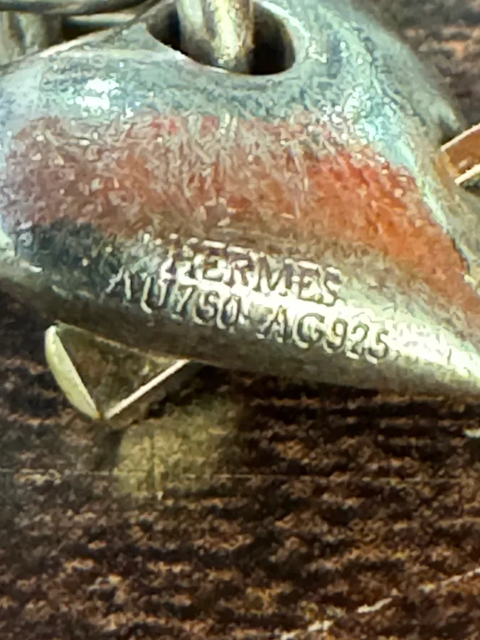 Hermès Silver 925 Broken Heart Pendant Signature Necklace - Image 11