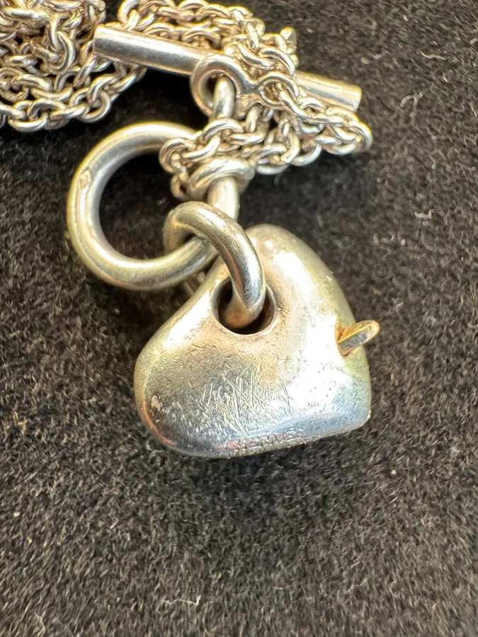 Hermès Silver 925 Broken Heart Pendant Signature Necklace - Image 13
