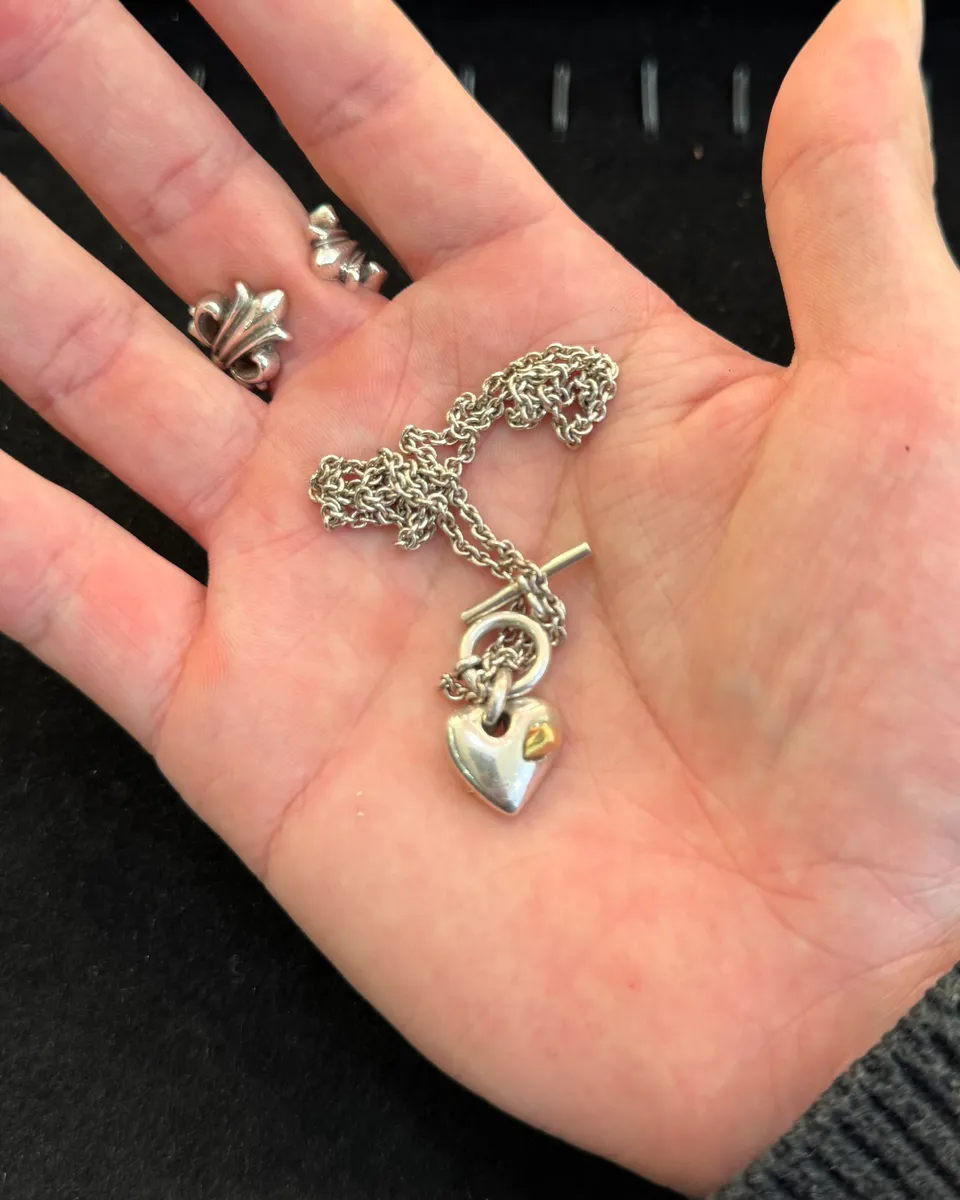 Hermès Silver 925 Broken Heart Pendant Signature Necklace - Image 4