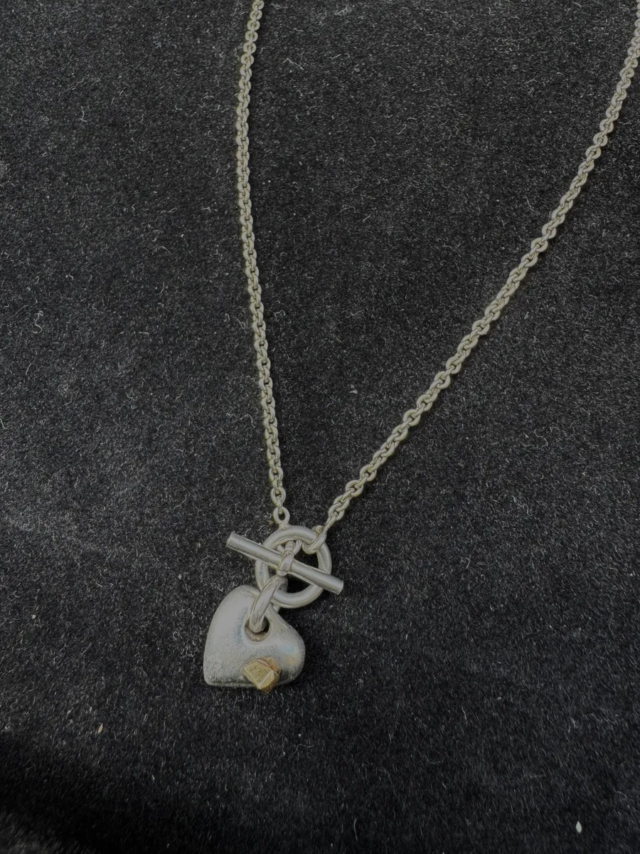 Hermès Silver 925 Broken Heart Pendant Signature Necklace - Image 5