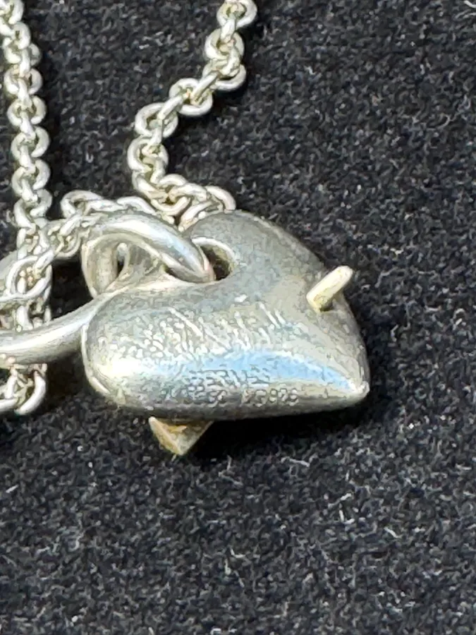 Hermès Silver 925 Broken Heart Pendant Signature Necklace - Image 7