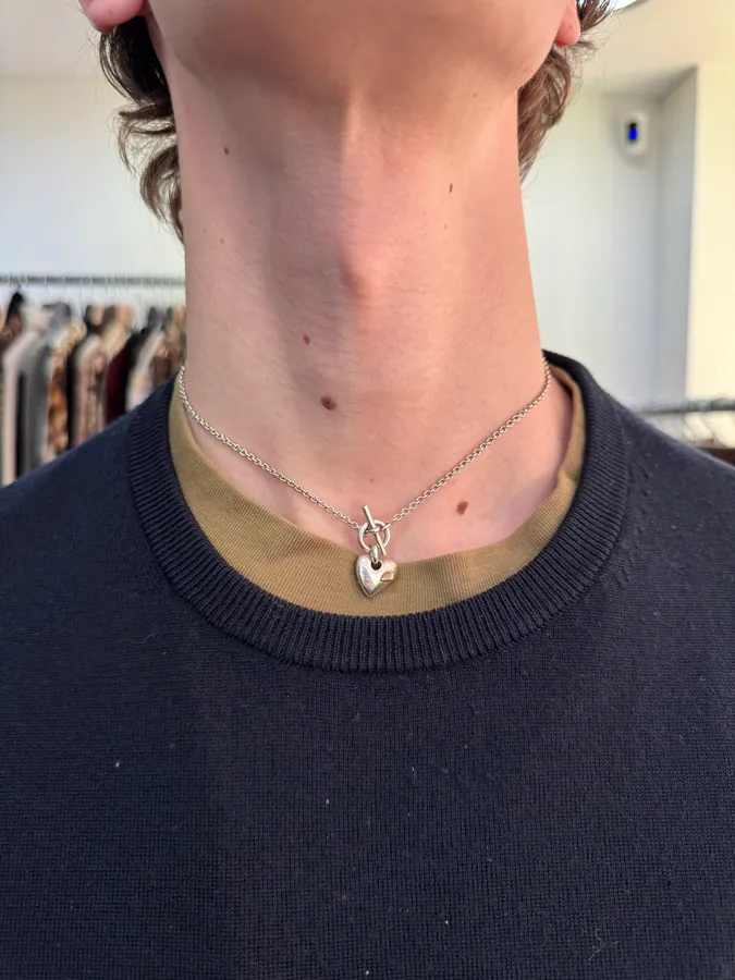 Hermès Silver 925 Broken Heart Pendant Signature Necklace - Image 9