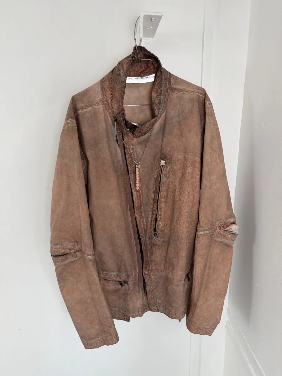 Isaac Sellam Avant-Garde Rouille Asymmetrical Leather Jacket - Image 6