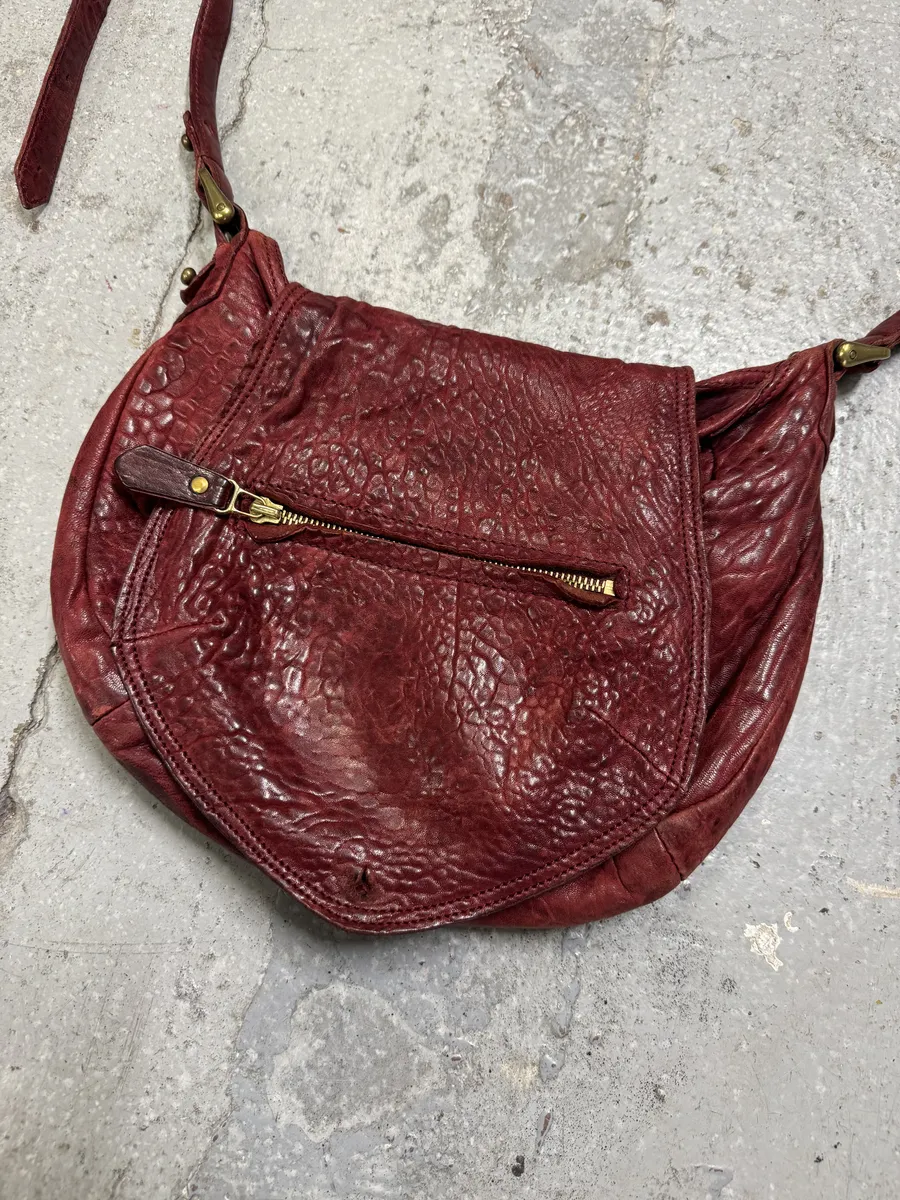 Isabel Marant Gipsy Red Grained Leather Shoulder Bag - Image 11