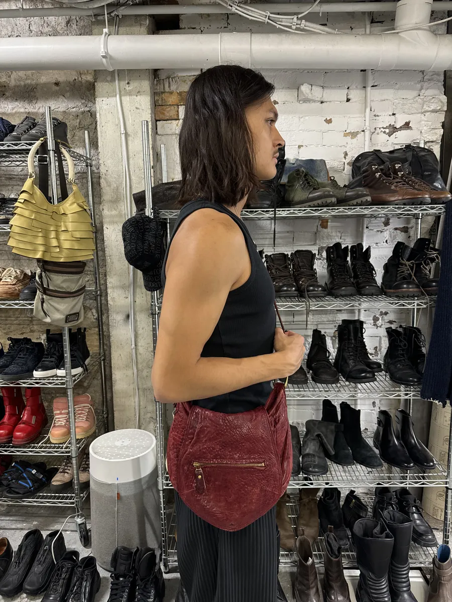 Isabel Marant Gipsy Red Grained Leather Shoulder Bag - Image 3