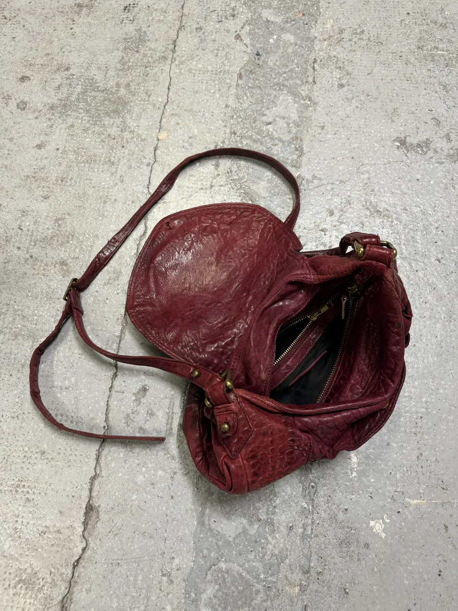Isabel Marant Gipsy Red Grained Leather Shoulder Bag - Image 9