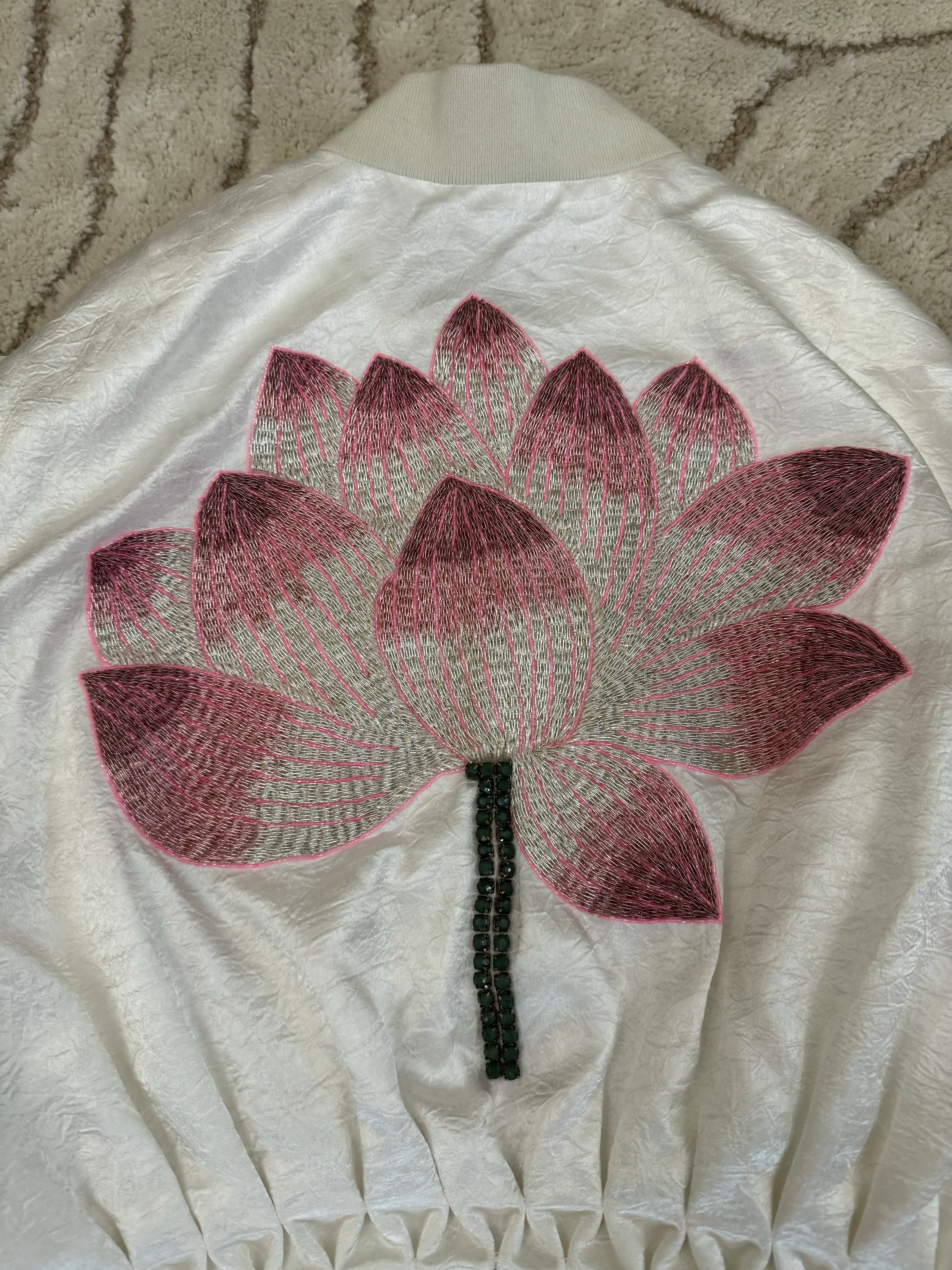 John Galliano Lotus Jewelry Bomber Jacket - Image 5