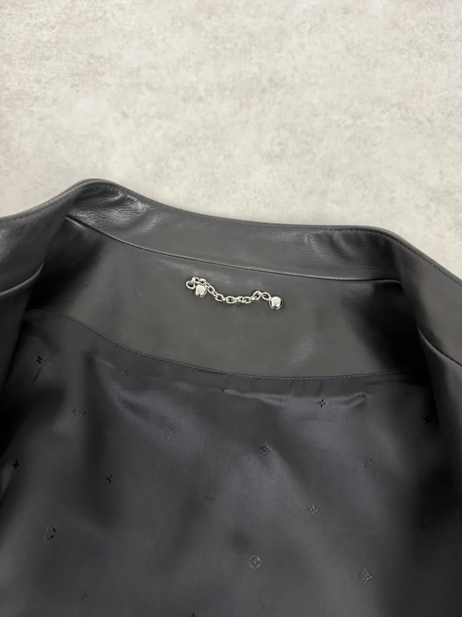Louis Vuitton Black Premium Biker Leather Jacket - Image 10