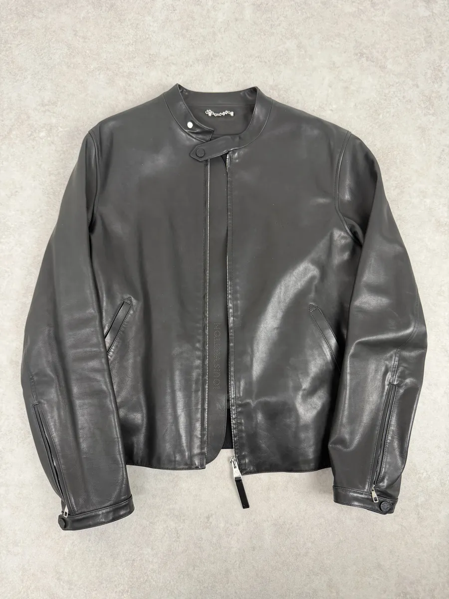 Louis Vuitton Black Premium Biker Leather Jacket - Image 5