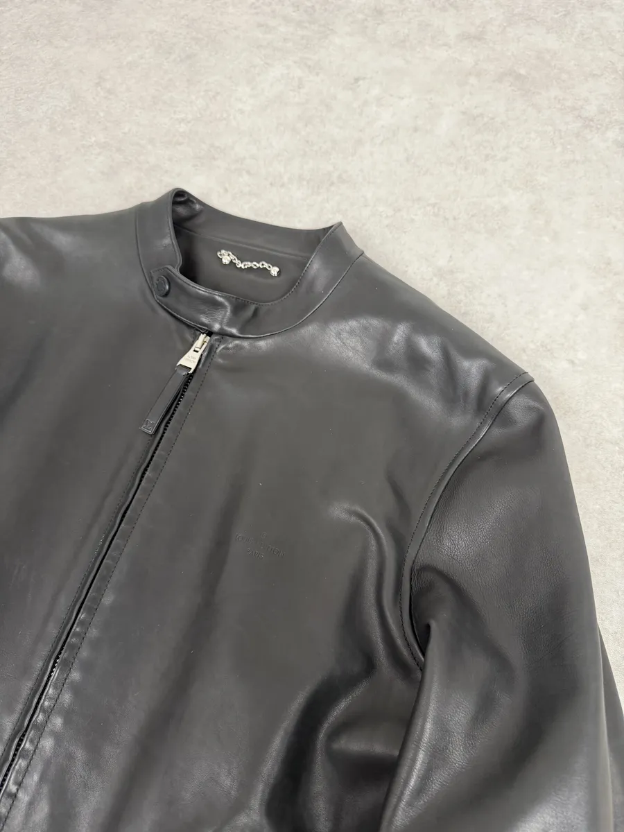 Louis Vuitton Black Premium Biker Leather Jacket - Image 8