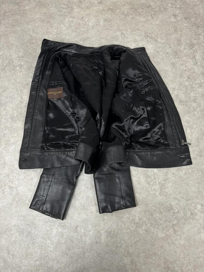 Louis Vuitton Black Premium Biker Leather Jacket - Image 7
