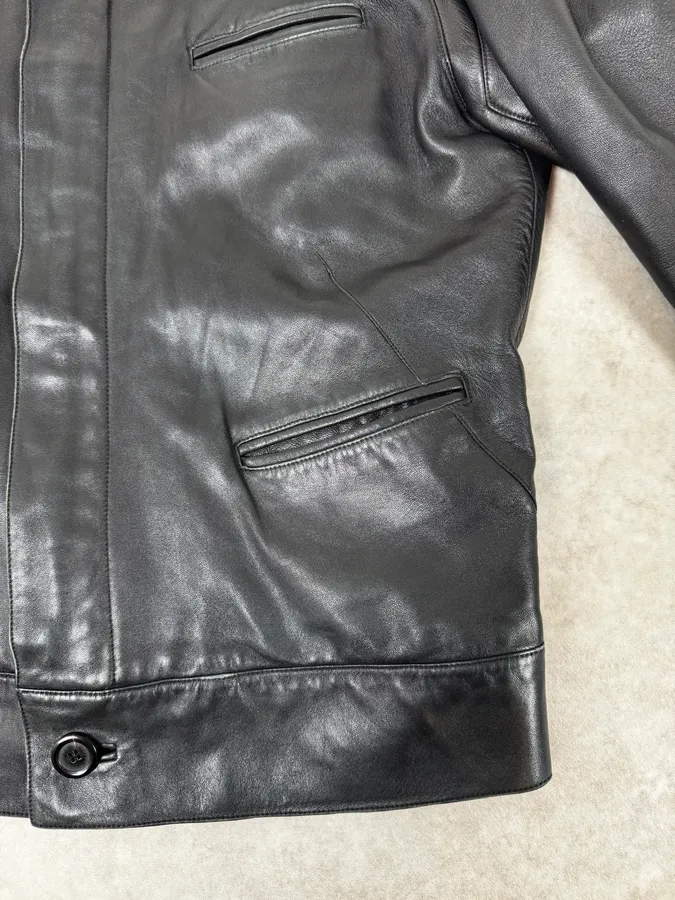 Louis Vuitton Black Premium Biker Leather Jacket - Image 8