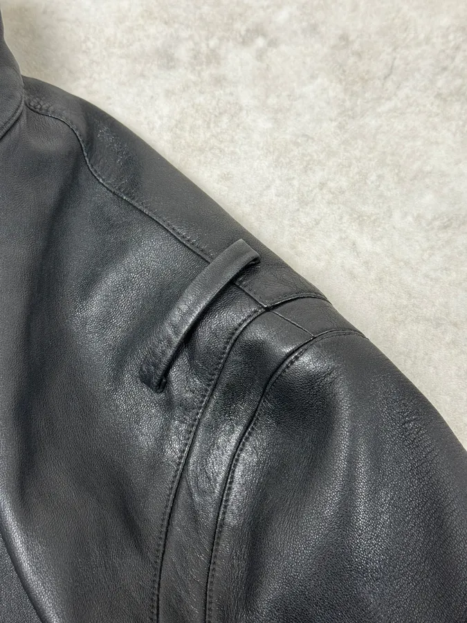 Louis Vuitton Black Premium Biker Leather Jacket - Image 9