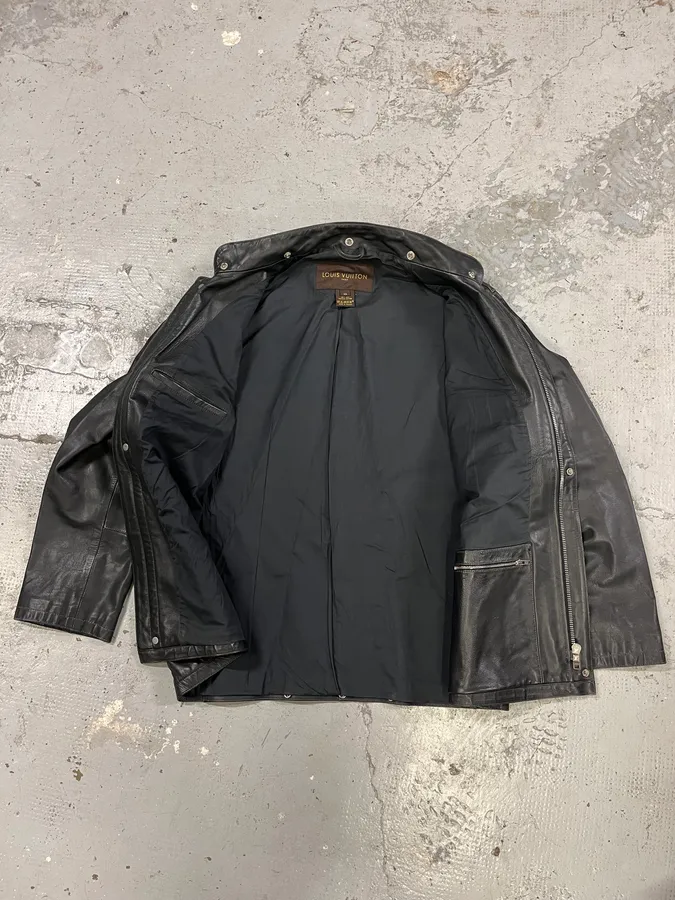 Louis Vuitton Black Premium Leather Jacket - Image 9