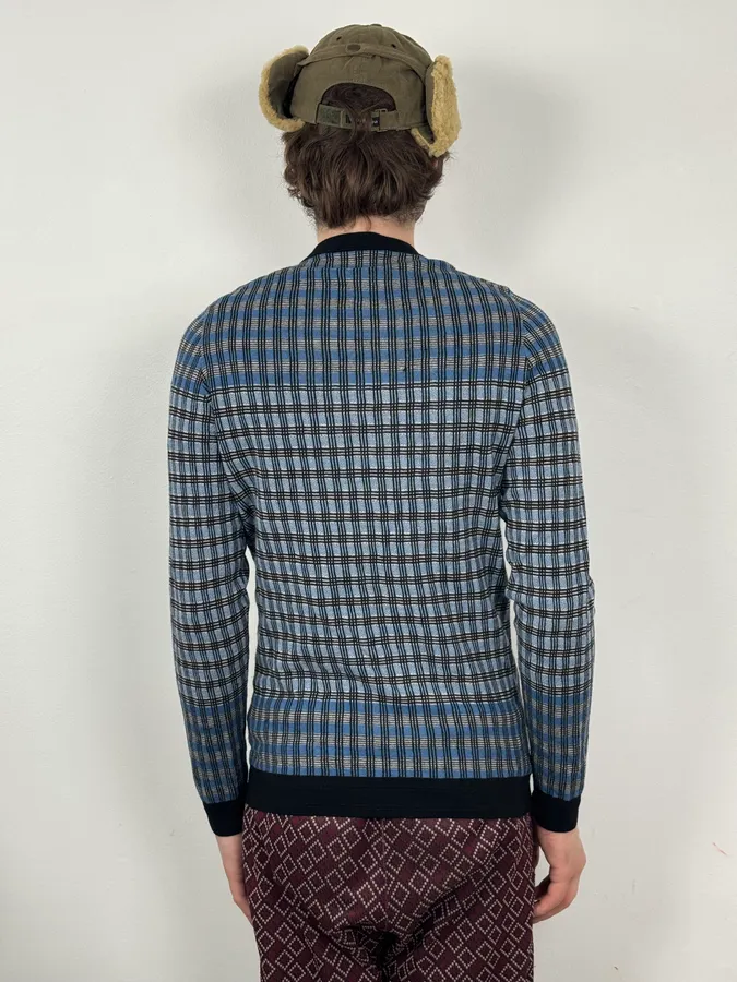 Louis Vuitton Blue Checkered Contemporary Sweater - Image 3