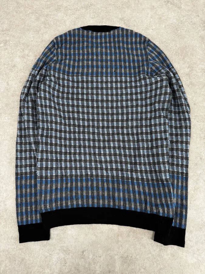 Louis Vuitton Blue Checkered Contemporary Sweater - Image 4
