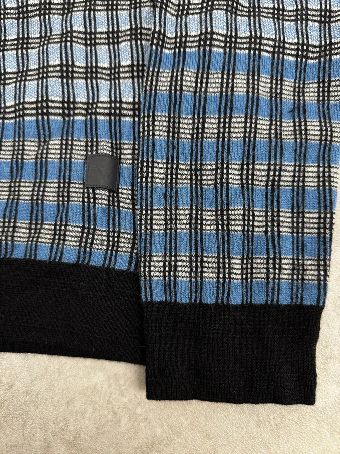 Louis Vuitton Blue Checkered Contemporary Sweater - Image 7