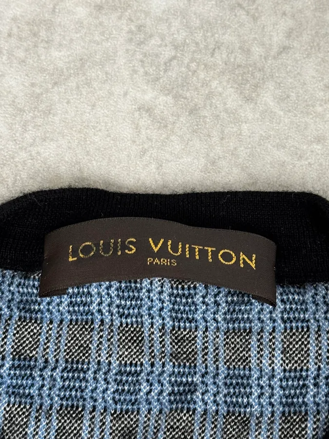 Louis Vuitton Blue Checkered Contemporary Sweater - Image 8