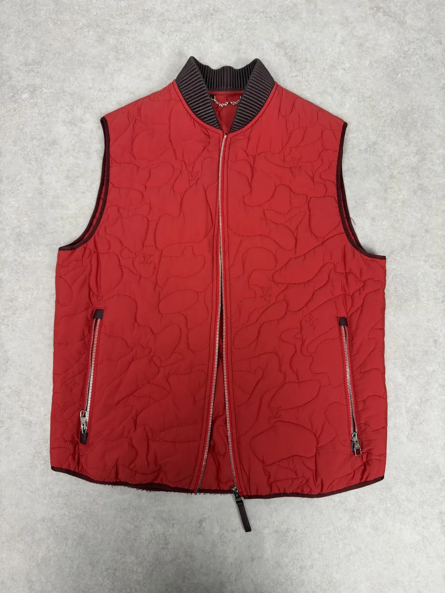 Louis Vuitton Red Abstract Camo Vest - Image 3