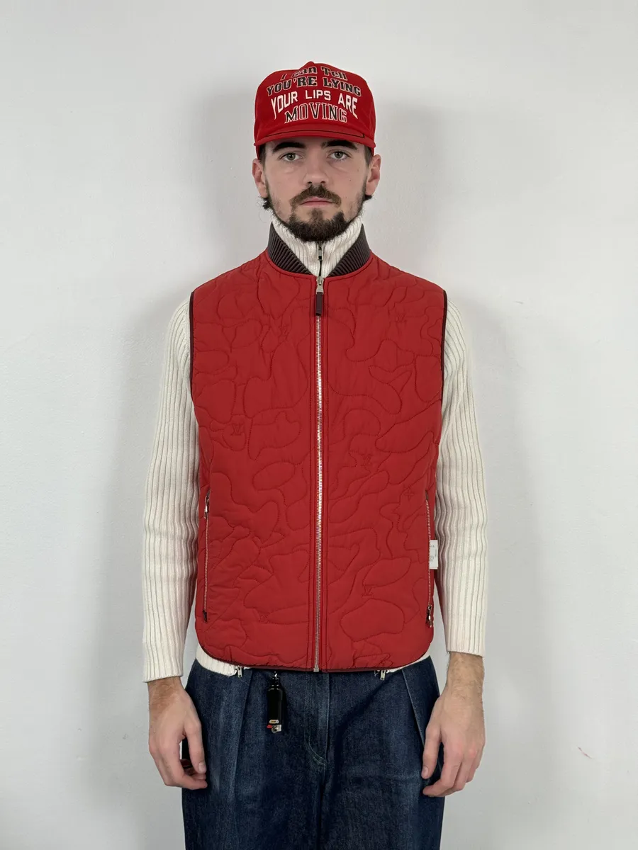 Louis Vuitton Red Abstract Camo Vest - Image 4