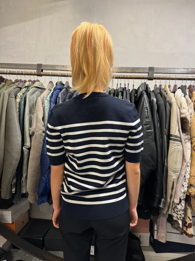 Louis Vuitton Uniform Navy Striped T-Shirt - Image 3