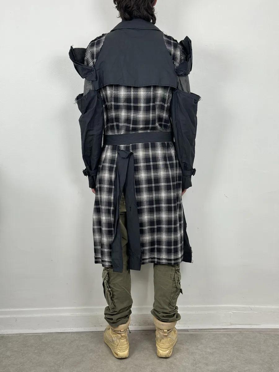 Maison Margiela Grey Sample Destructured Ripped Trench Coat - Image 3