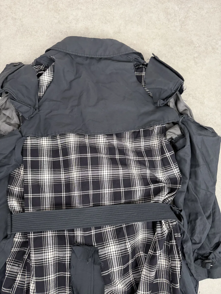 Maison Margiela Grey Sample Destructured Ripped Trench Coat - Image 5