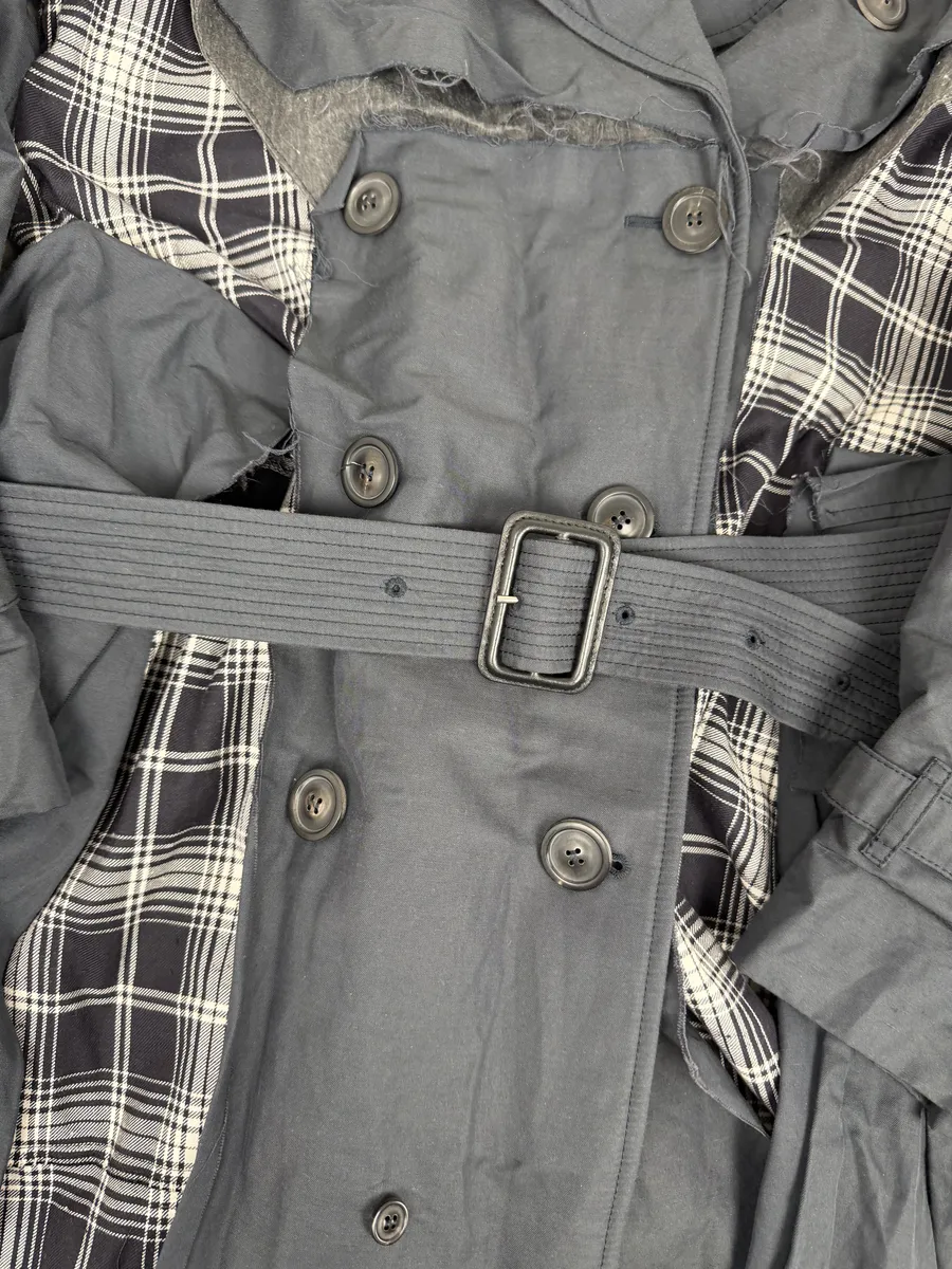 Maison Margiela Grey Sample Destructured Ripped Trench Coat - Image 6