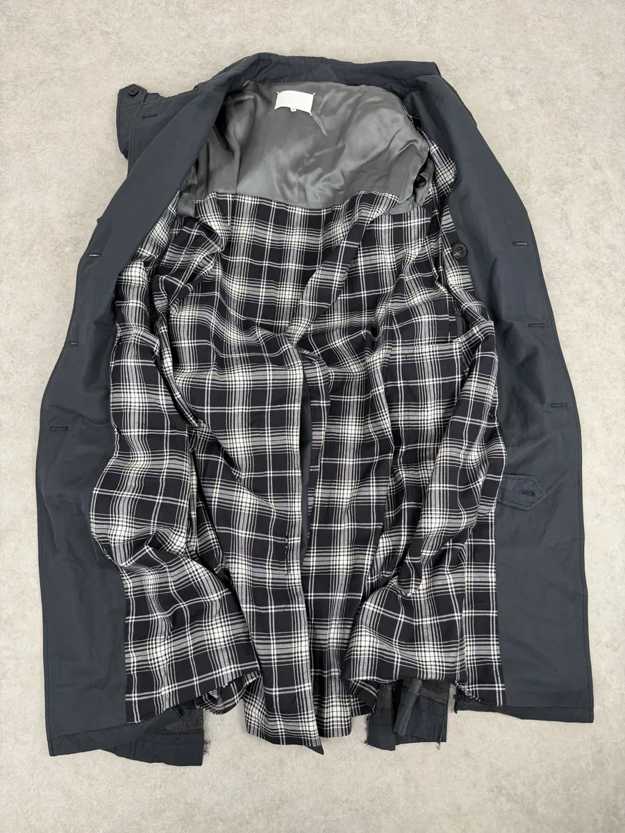 Maison Margiela Grey Sample Destructured Ripped Trench Coat - Image 9