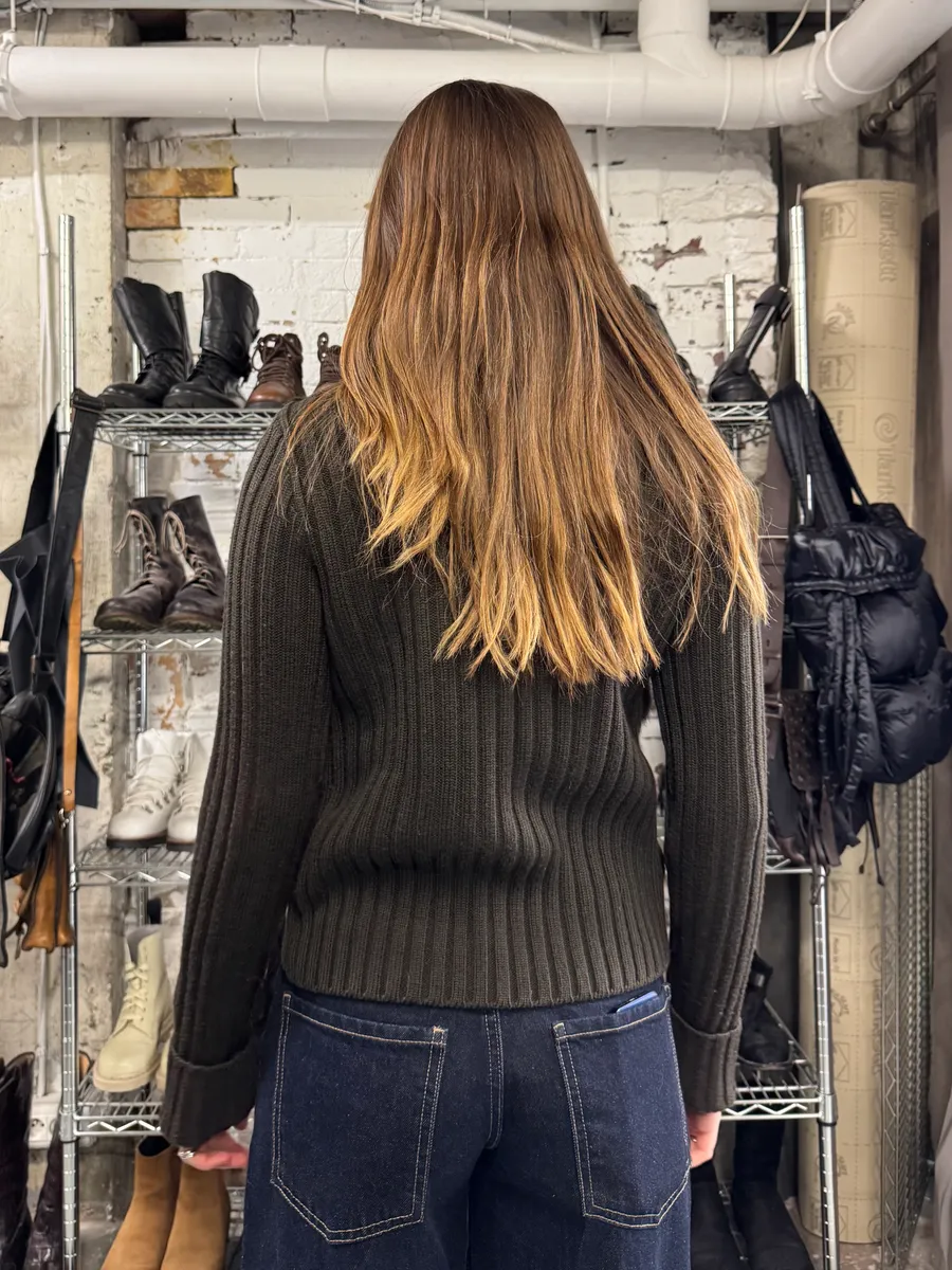 Moschino Black Fur Wool Buttoned Longsleeves - Image 3