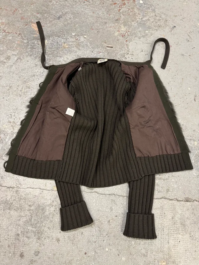 Moschino Black Fur Wool Buttoned Longsleeves - Image 6