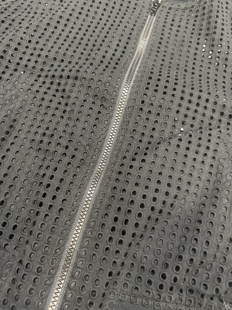 Moschino Black Perfored Light Black Bomber Jacket - Image 5