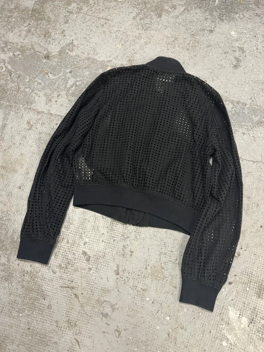 Moschino Black Perfored Light Black Bomber Jacket - Image 9