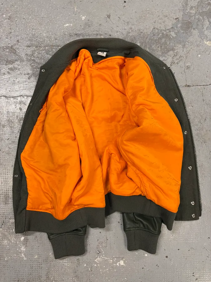 Nike By Riccardo Tisci Olive Varsity Bomber Jacket - Image 4