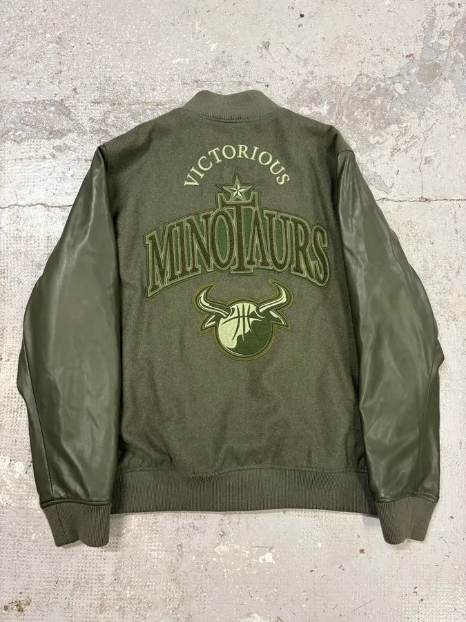 Nike By Riccardo Tisci Olive Varsity Bomber Jacket - Image 5