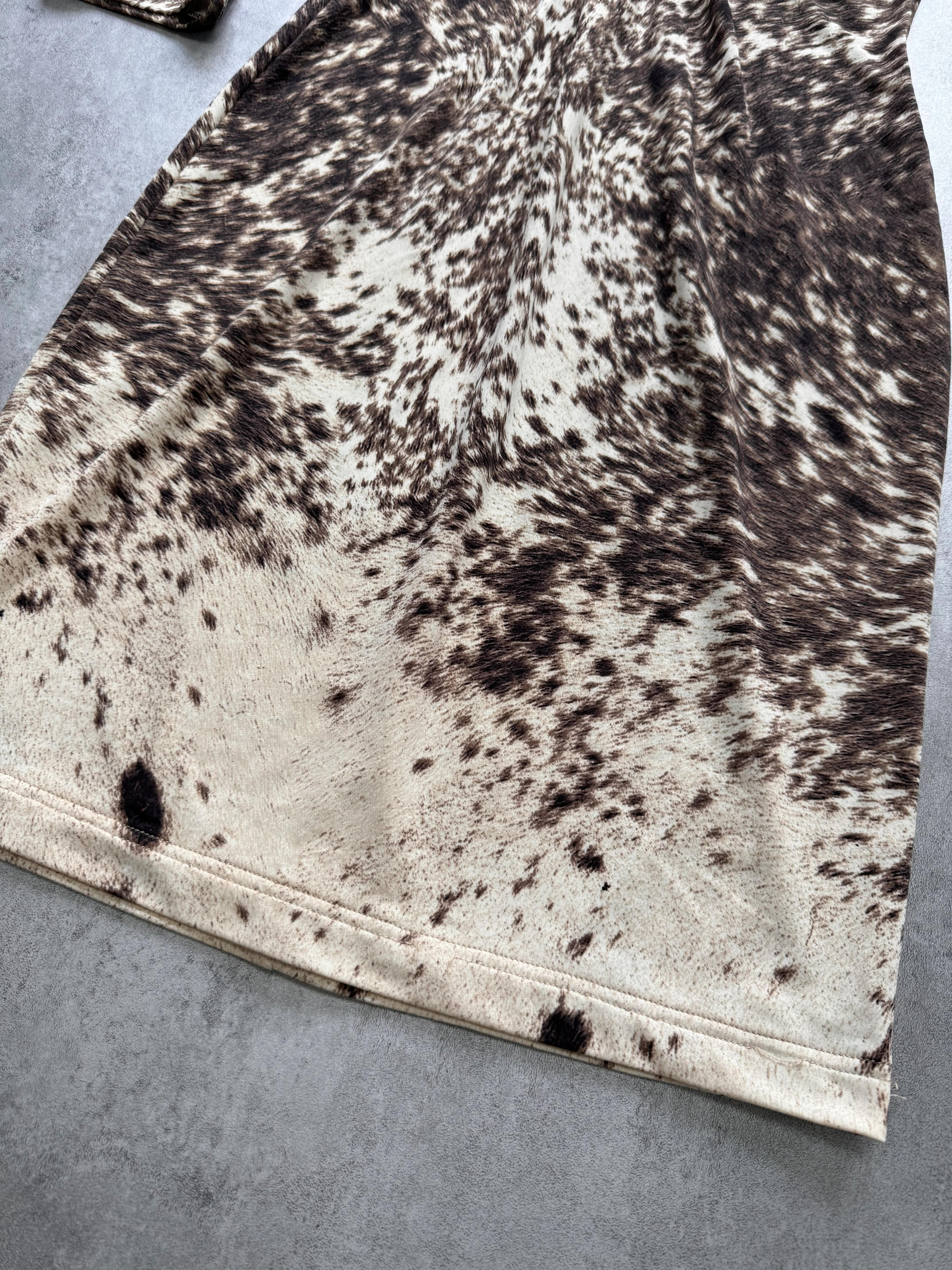 Roberto Cavalli Furry Cowprint Movement Dress - Image 3