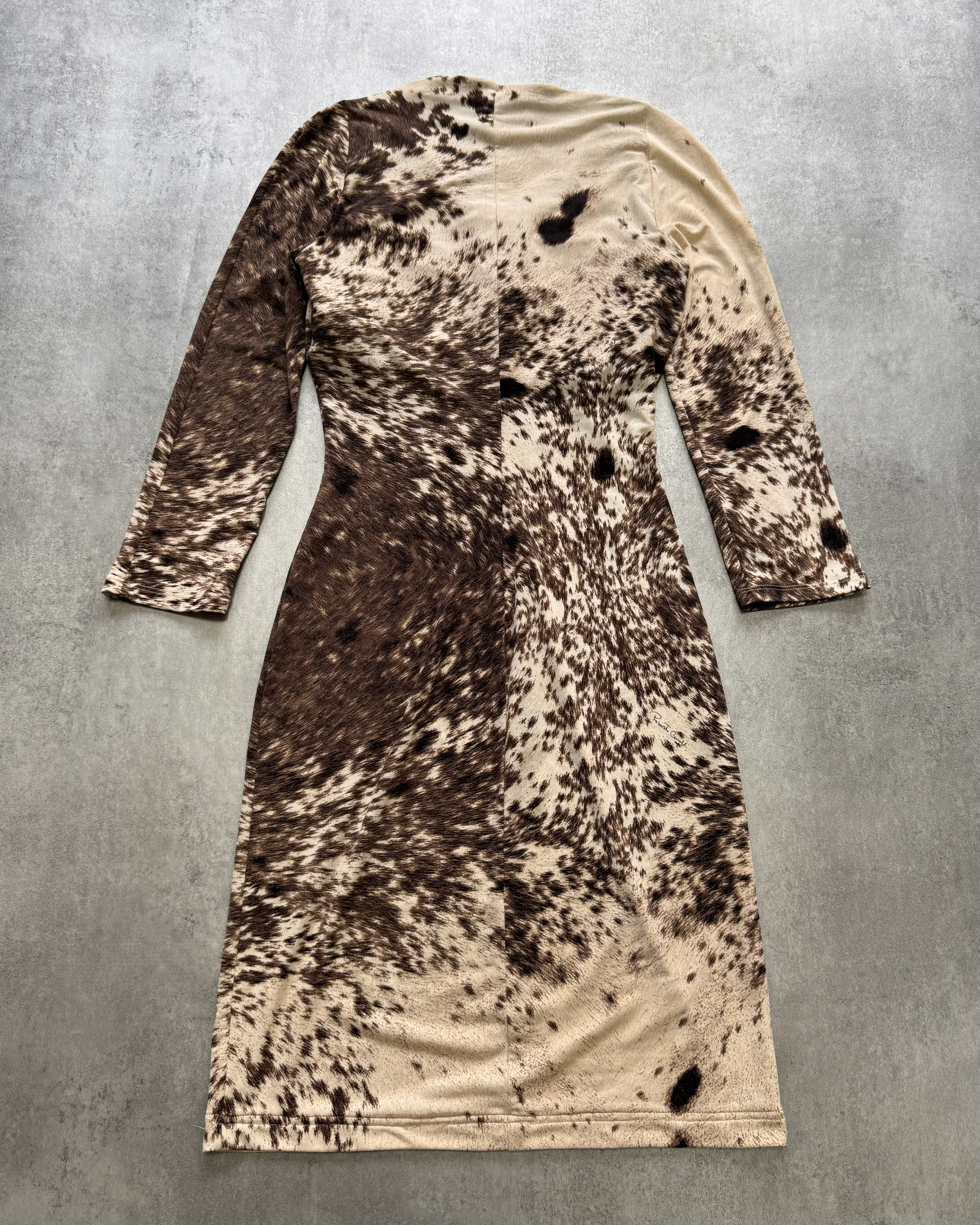 Roberto Cavalli Furry Cowprint Movement Dress - Image 4