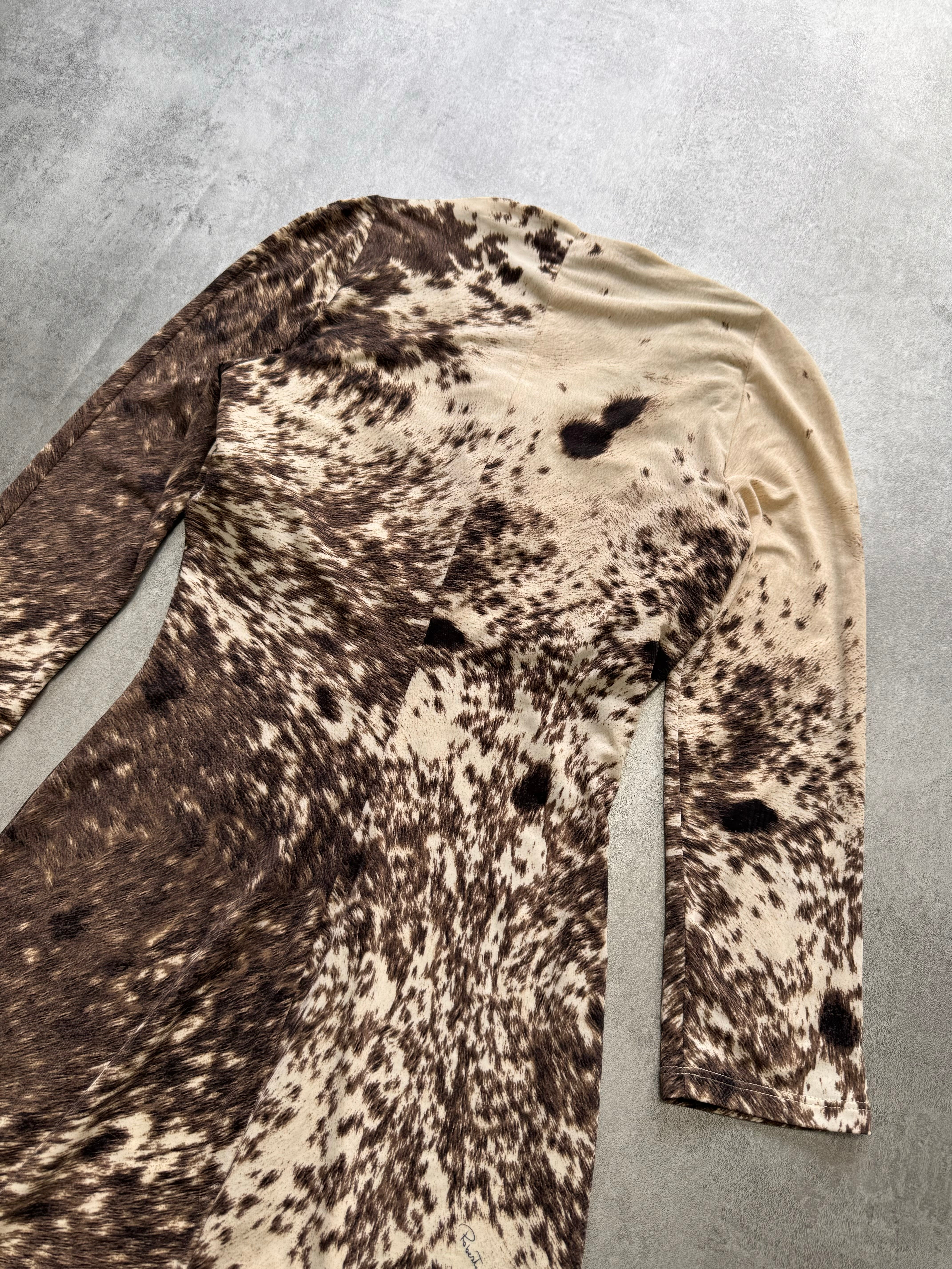 Roberto Cavalli Furry Cowprint Movement Dress - Image 5