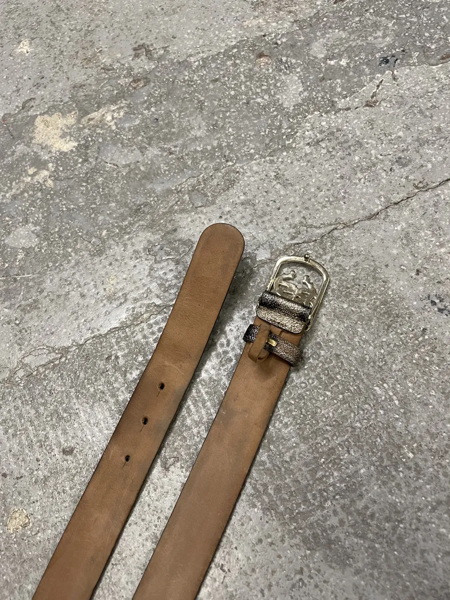 Roberto Cavalli Golden Buckle Leopard Leather Blet - Image 7