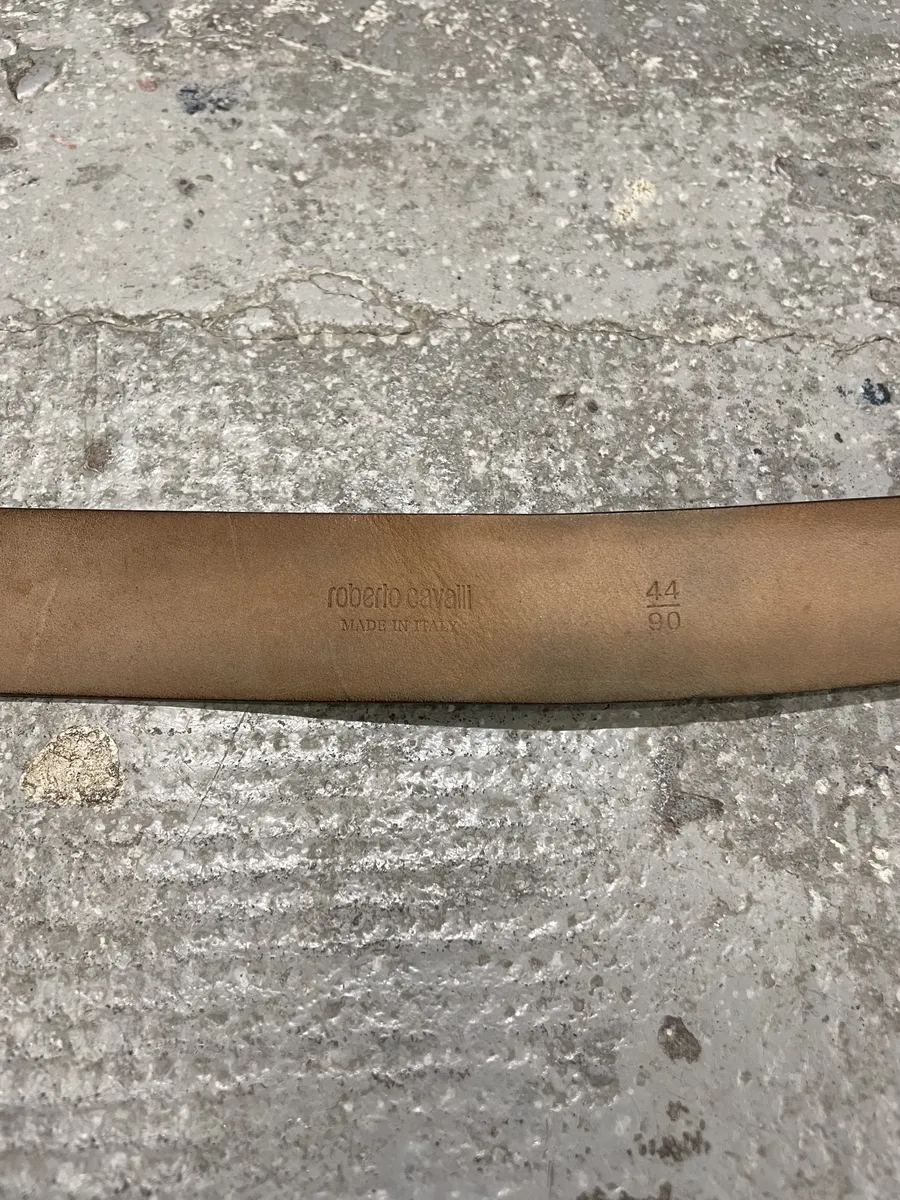 Roberto Cavalli Golden Buckle Leopard Leather Blet - Image 8