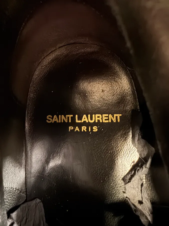 Saint Laurent Studded Black Leather Ankle Boots - Image 7