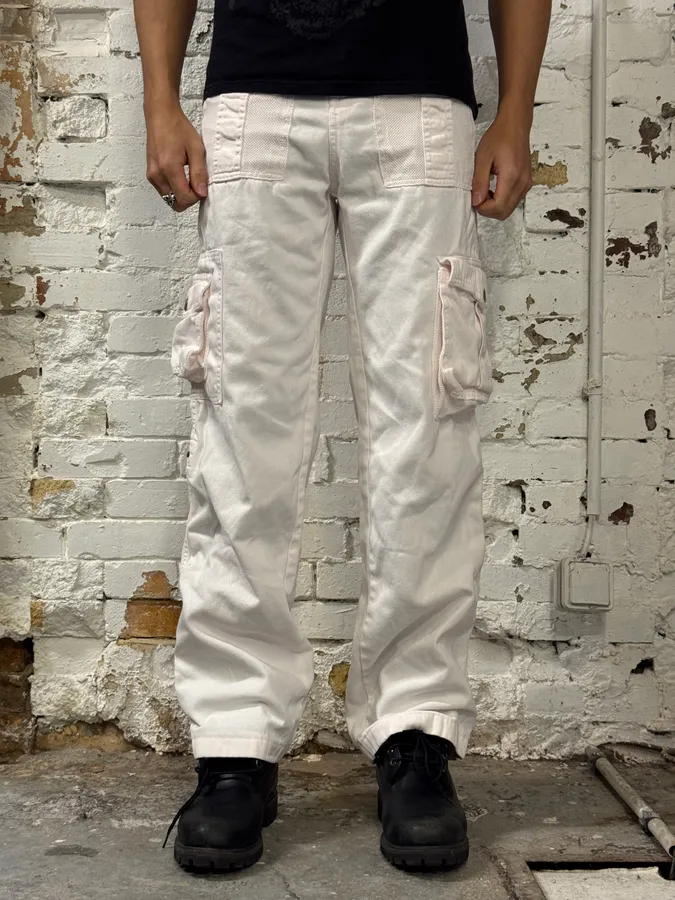 SS2003 Dolce & Gabbana Pink Multi-Pocket Cargo Pants - Image 3