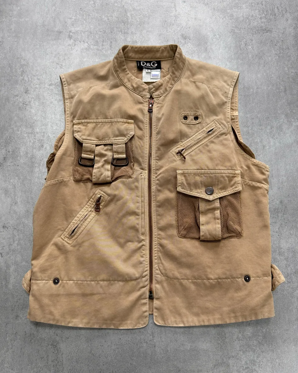 SS2003 Dolce & Gabbana Beige Cargo Combat Vest - Image 11