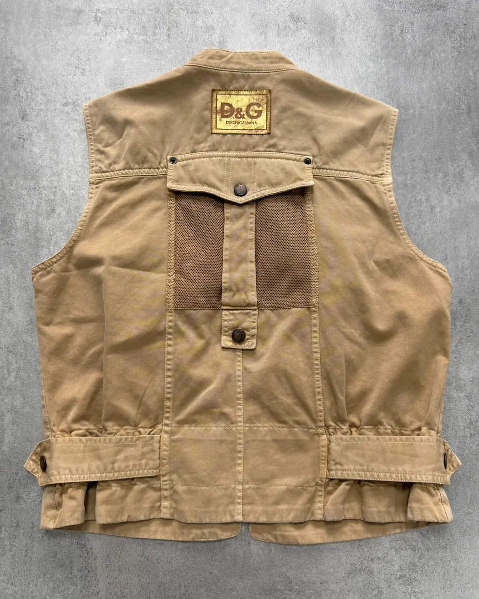 SS2003 Dolce & Gabbana Beige Cargo Combat Vest - Image 6