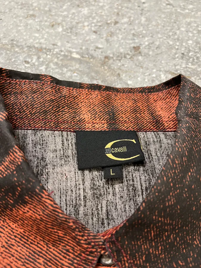SS2004 Cavalli Faded Orange Vitality Sunset Shirt - Image 12