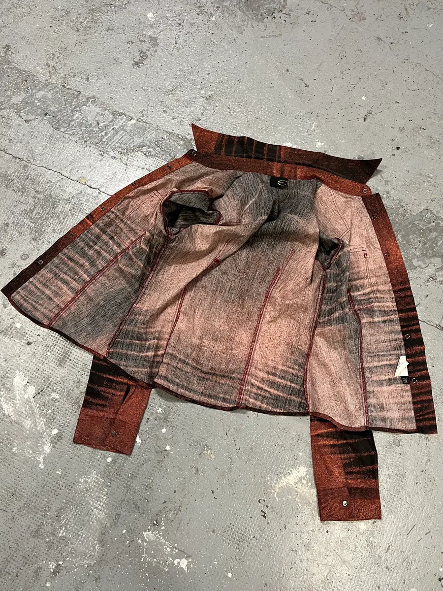 SS2004 Cavalli Faded Orange Vitality Sunset Shirt - Image 13