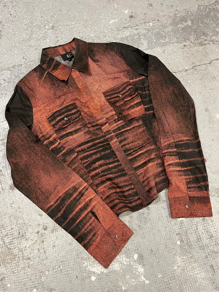 SS2004 Cavalli Faded Orange Vitality Sunset Shirt - Image 4