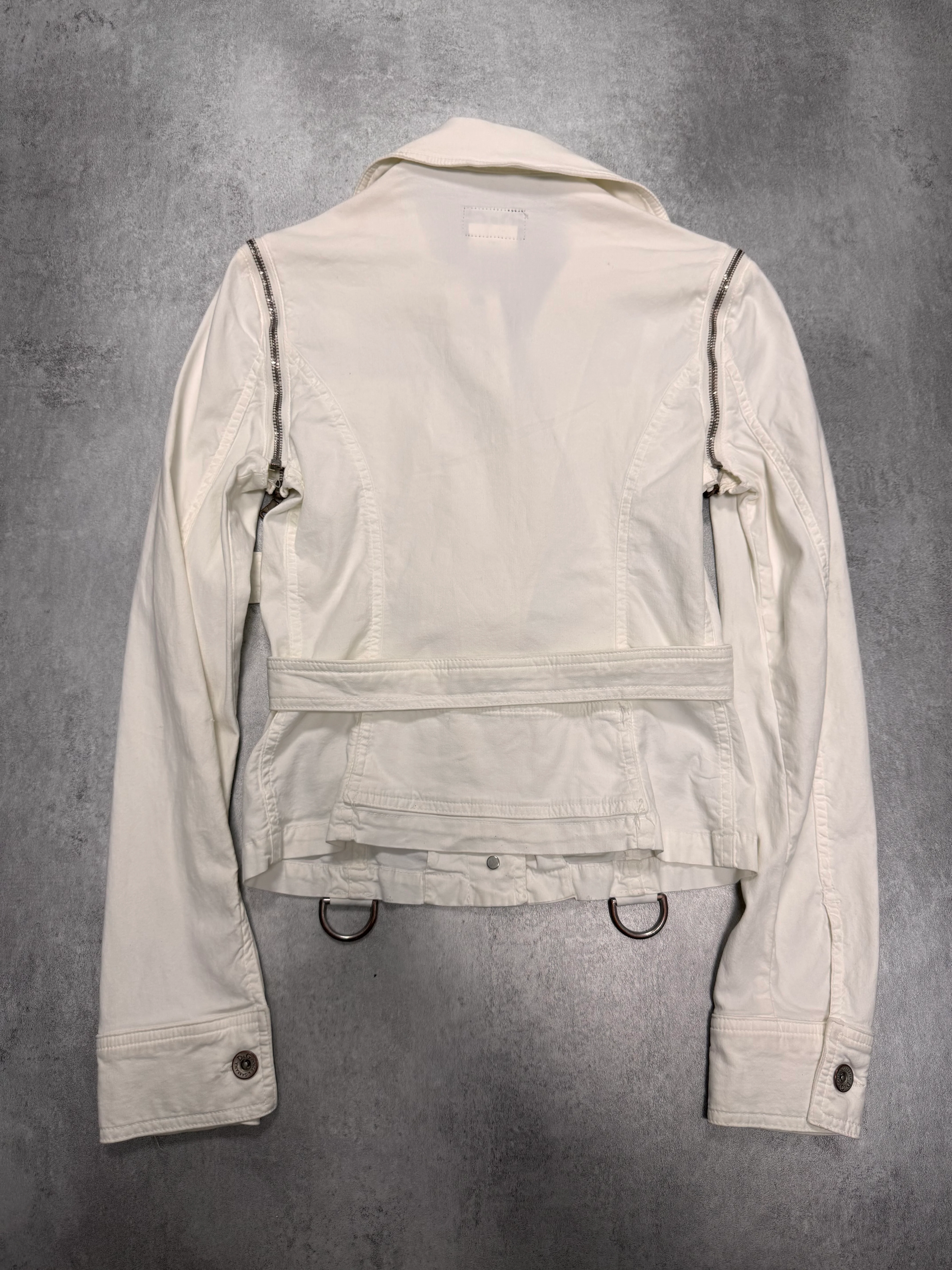 SS2004 Dolce & Gabbana Detachable Zip Cargo White Jacket - Image 3